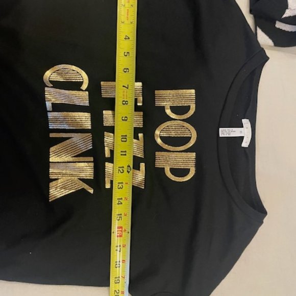 Leith Sweater Gold Text Pop Fizz Clink Size XS - Picture 6 of 7